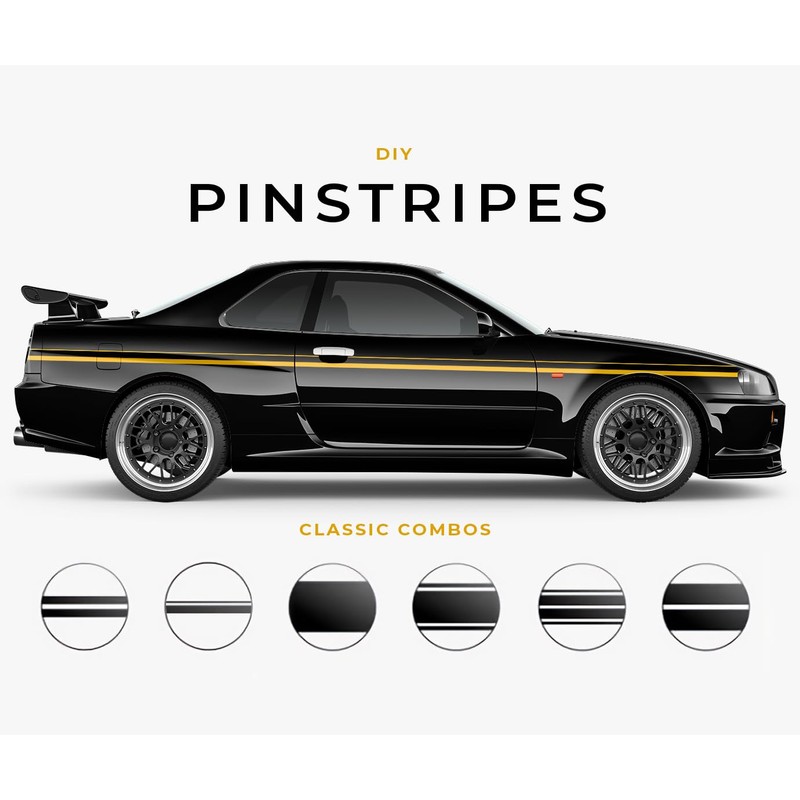 VViViD Vinyl Tape Pinstripe Gold Reflective Gloss Adhesive Automotive Film