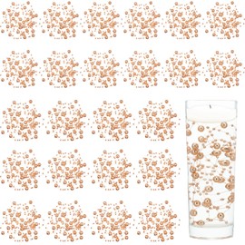 Tondiamo 24 Pcs Artificial Pearl String for Floating Candle Faux Pearls Beads String Party Garland Decoration for Vases Filler Wedding Centerpiece Christmas Party Decor(Rose Gold)