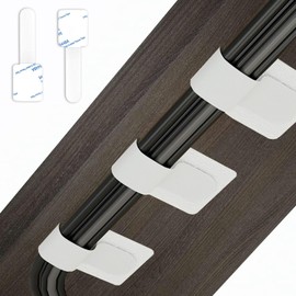 Kabelhalter, Kabelmanagement Schreibtisch, Kabelführung für Büro und Homeoffice, Selbstklebende Kabelclips, 50 Stück