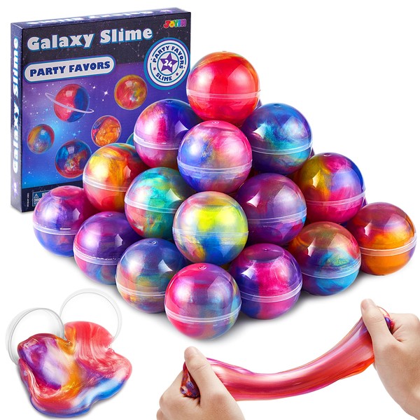 JOYIN JOYIN Slime Party Favors, 24 Pack Galaxy Slime Ball