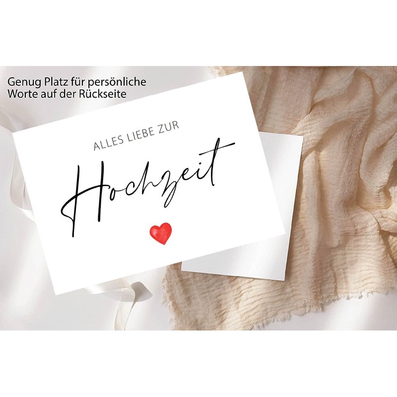 The Life Barn Postcard with Envelope "Alles Liebe zur Hochzeit"