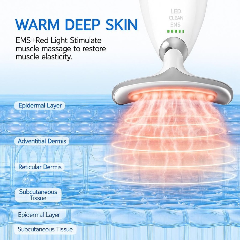 LED Face Massager 7-in-1, EMS Microcurrent Facial & Neck Massager,