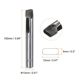 sourcing map Leather Oval Hole Punch 12x5mm Belt Hole Puncher Oblong Hollow Punching Cutting Tool for Leather Crafting, Watch Band, Strap, Cloth, Gaskets