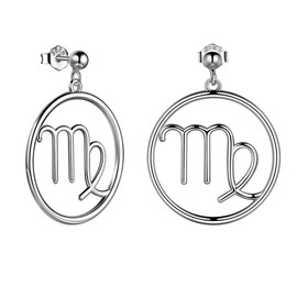 Virgo Zodiac Constellation Dangle Drop Earrings Sterling Silver Women Horoscope Stud Earrings Star Sign Celestial Jewelry Anniversary FE0071C