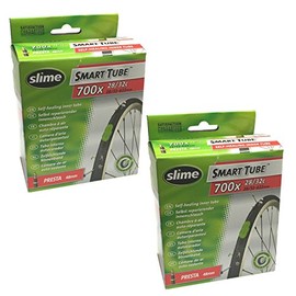 Slime Smart Tube 700 x 28-32c Self Healing Hybrid Bike Inner Tubes - Presta Valve (Pair)