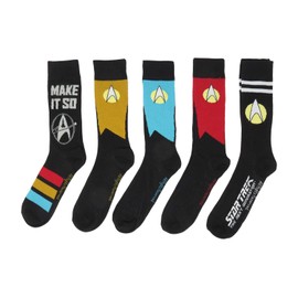 Hypnotic Hats Star Trek The Next Generation Uniforms Crew - Calcetines de 5 pares, Multi, Talla única