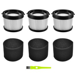 DCV501HB DCV5011H HEPA Filter Compatible with DEWALT DCV501HB 20V Vacuum Cordless Handheld Vacuum 3 Pack Vacuum Filter with 3 Foam Sleeve Filters