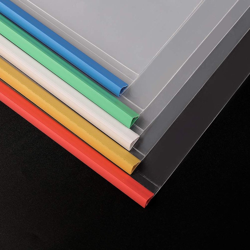 upain10 Pieces A4 Report Covers with Sliding Bar Clear Files
