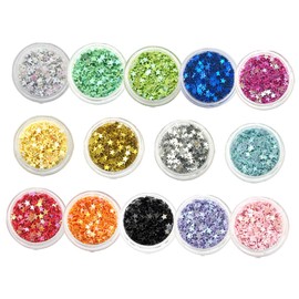 Gatuida 14 Boxes Star Sequin Nail Charms DIY Glitter Stars for Nail Art Creative Decorative Manicure Accessories Easy to Apply for Unique Designs for Parties Birthdays and Celebrations