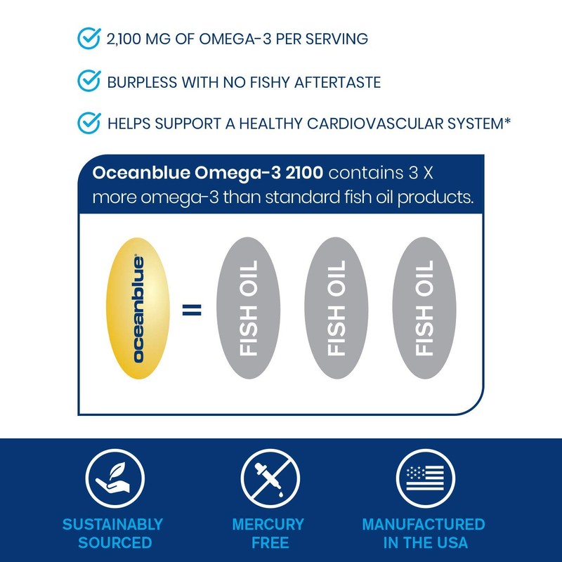Ocean Blue Omega 2100 Nutritional Supplement, 120 Count