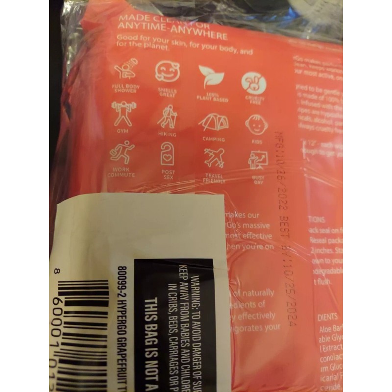 Fresh Brands Group, Inc. Hypergo Body Wipes - No Rinse