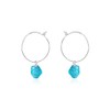 Apatite Raw Nugget Hoop Earrings in Sterling Silver