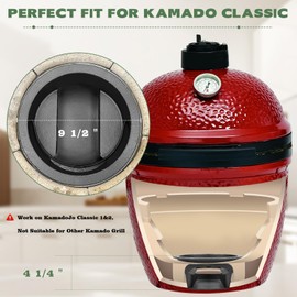 KAMaster Cast Iron Ash Can Fit Kamado Grill Classic Joe,Can Used With Original Slid Out Ash Drawer,Increases Airflow,Ash Can With Foldable Handle Can Use With Fire Grate Or Charcoal Fire Basket