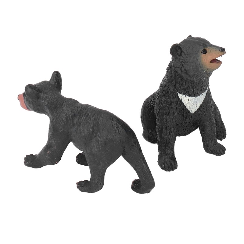 5pcs Black Bear Figure Toys Realistic Wild Animals Bear Action