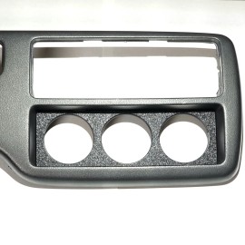 CBC 3 Gauge Pod Radio Single Din TEXTURED Triple 52mm Civic Del Sol CRX Honda Stereo