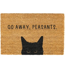 Go away, Peasants Cat door mat Funny cat doormat welcome doormat Cat doomats - Size: Small 16" x 24"