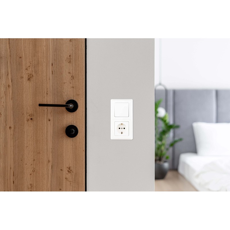 REV PrimaLuxe Flush-Mounted Light Switch, Off and Toggle Switch, White