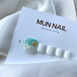 MunNail Let’s go to the beach pedi tip - No. 8 / MunNail 해변으로가요 패디팁 - 8호