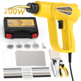TOOLIOM 𝟐𝟎𝟎𝐖 𝐏𝐨𝐫𝐭𝐚𝐛𝐥𝐞 Plastic Welder, Plastic Repair Kit,110V Plastic Weld Kit,Plastic Welding Gun,𝟖𝟎𝟎𝐏𝐂𝐒 Plastic Welding Staples Bumper Repair Kit,Plastic Stapler for Plastic Repair