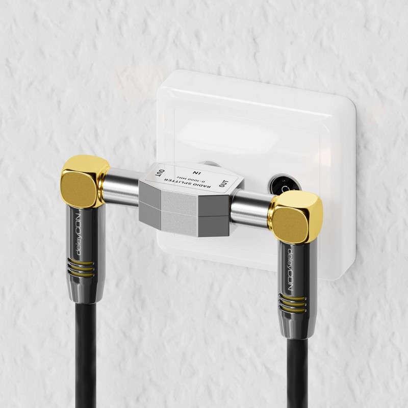 deleyCON Antenna Splitter T-Coupling Dual Device Splitter for Radio T-Adapter