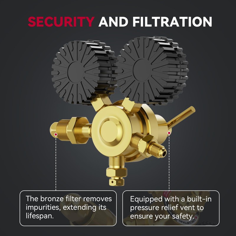 ARCCAPTAIN Nitrogen Regulator with 0-600 PSI, CGA580 Inlet Connection and