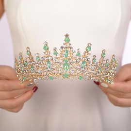 JWICOS - Tiara barroca y corona para mujer, diadema de boda, accesorios para el cabello para novia, cumpleaños, fiesta de graduación, freesize, aleación, Aleación.