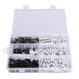 Topteng 198 Pieces Motorcycle Sport Bike Windscreen Fairing Screws Kit Closure Clips Screws for Honda Ka-wasaki Du-Cati