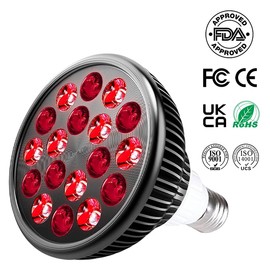 Zarbaha Red & Near Infrared Light Therapy Bulb – 18 LEDs with 660nm, 810nm, 850nm, 940nm Wavelengths – Wellness Light for Skin & Body – Aluminum Shell, E26 Socket.