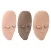 3pcs Lash Mannequin Head Double Layers Realistic Training 3D Rubber