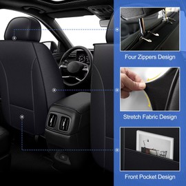 JIAMAOXIN Car Seat Covers for Mazda CX-5 2013-2025, Soft Faux Leather Seat Covers. Anti-Scratch & Reinforced Stitching, Easy to Install, All Seasons Seat Protector (2 Front Seats,Black)