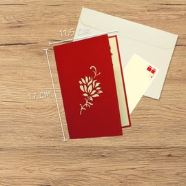 Lin Pop-Up Birthday Cards 3D Flower Cards Thank You Cards Get Well Greeting Cards, Water Lily
