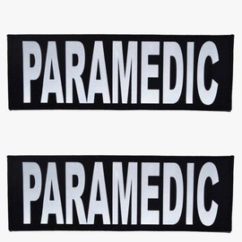 REDEMPTION TACTICAL 2 Pack Paramedic 3x10 Reflective Patches for Front and Back of Vest Hook and Loop