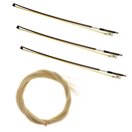 2 Pack Violin Bow Horsehair Horse Hair Natural Color Unbleached 29 Inch Length for 4/4 Violin Viola Cello