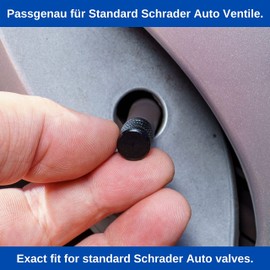 8 Pcs Black Aluminum Valve Caps for Car Schrader Valves Valve Caps with Gasket Tyre Valve Caps for Bicycle Motorcycle Car Scooter Air Valve Caps Dust Cover Caps