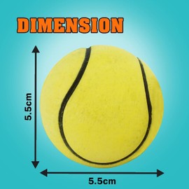 SRV Hub 2 x Dog Tennis Balls Rubber Dog Balls for Aggressive Chewers Interactive Pet Ball Dog Training Toy Size 5.5cm