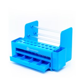 DXTTOOP Multifunctional Repair Tool Organizer - ABS Storage Rack with DrawerScrewdriver Slots & Side Compartments for Electronics, RC Hobby & Workbench Organization-Blue