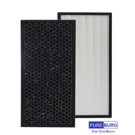 PUREBURG HRF-Z2 Replacement True HEPA Filter Set Compatible with Honeywell HPA600 (HPA600B) PROFESSIONAL SERIES True HEPA Air Purifier, Part Number HRF-Z2 Filter Z, Activated carbon 2-IN-1 Air Clean