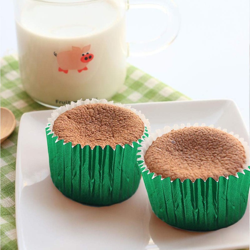 Cupcake Liners Green,GOLF Standard Size Green Foil Cupcake Liners Wrappers