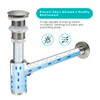 TSIBOMU Solid Brass Bathroom Sink P-Trap Complete Set, Adjustable 1-1/4