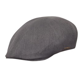 Sterkowski Rusty Hat | 100% Natural Linen Flat Cap for Men and Women | Super Light Summer Peaked Cap, Mid-Grey, 61