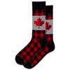 HOTSOX Men's Maple Leaf Crew Socks 1 Pair Pack, Black,