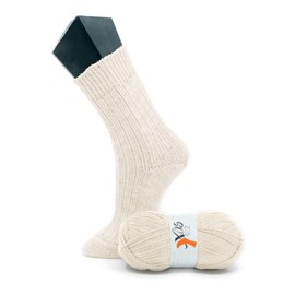 ElbSox Pier 4-4-ply sock wool - 100 g wool as a ball with a running length of approx. 420 m - enough for a pair of socks up to size 46 - colour 002 - shell white