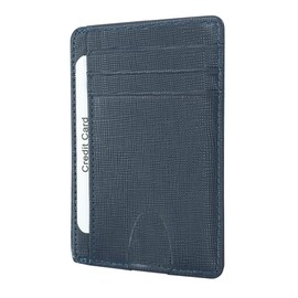 Lumbor37 Billetera de Cuero Tarjetero de Cuero Minimalista Billetera de Moda Billetera RFID Cepillada Antirrobo Billetera de Cuero neutro Billetera de Regalo para Hombre (Azul)