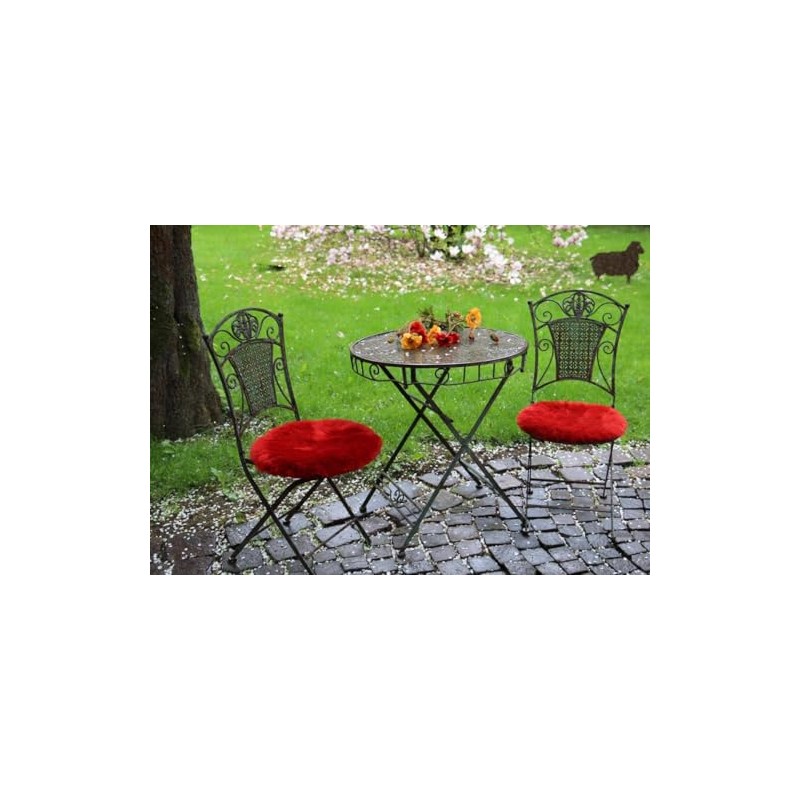 Hollert Lambskin Seat Cushion, Diameter 40 cm, Red, Merino Seat