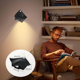 Haninula Motion Sensor Night Light, Battery Operated Wall Sconces, 60 Lumen 3 Modes Motion Sensor, 3000K Warm Yellow Magnetic Wall Light for Stairs Bedroom Hallway 1Pcs