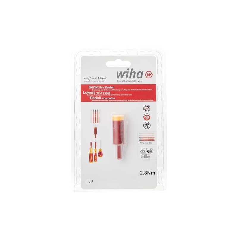 Wiha easyTorque Adapter Electric 2,8 Nm, Red Yellow, (29701280)