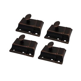 QCAA Oval Turn Cabinet Latch, for Cupboard & Other Furniture, Large, Antique Copper, Made in Taiwan, 4 Pack