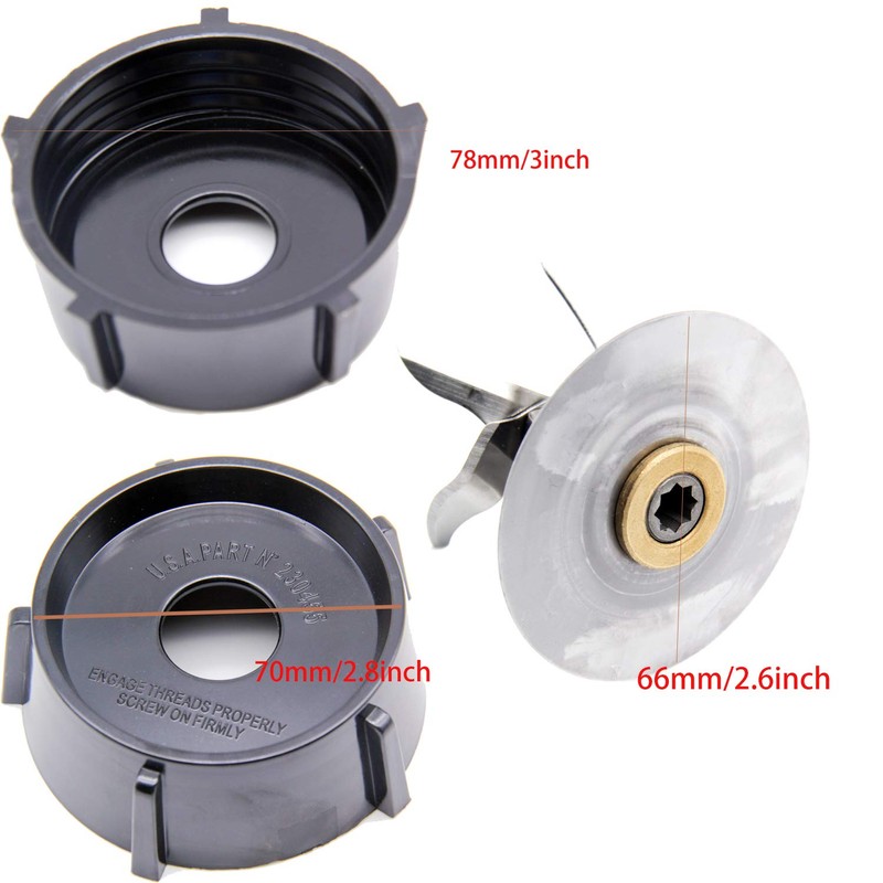 1Pc 6-Point Blender Blade with 1Pc Blender Jar Base and