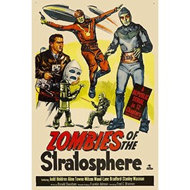 Magnet 1950s Zombies of The Startosphere Classic Sci-Fi Action Movie Magnet Vinyl Magnetic Sheet for Lockers, Cars, Signs, Refrigerator 5"
