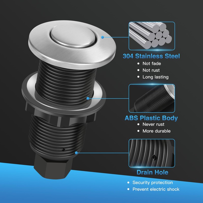 Garbage Disposal Air Switch Kit, UL Certified Garbage Disposal Button